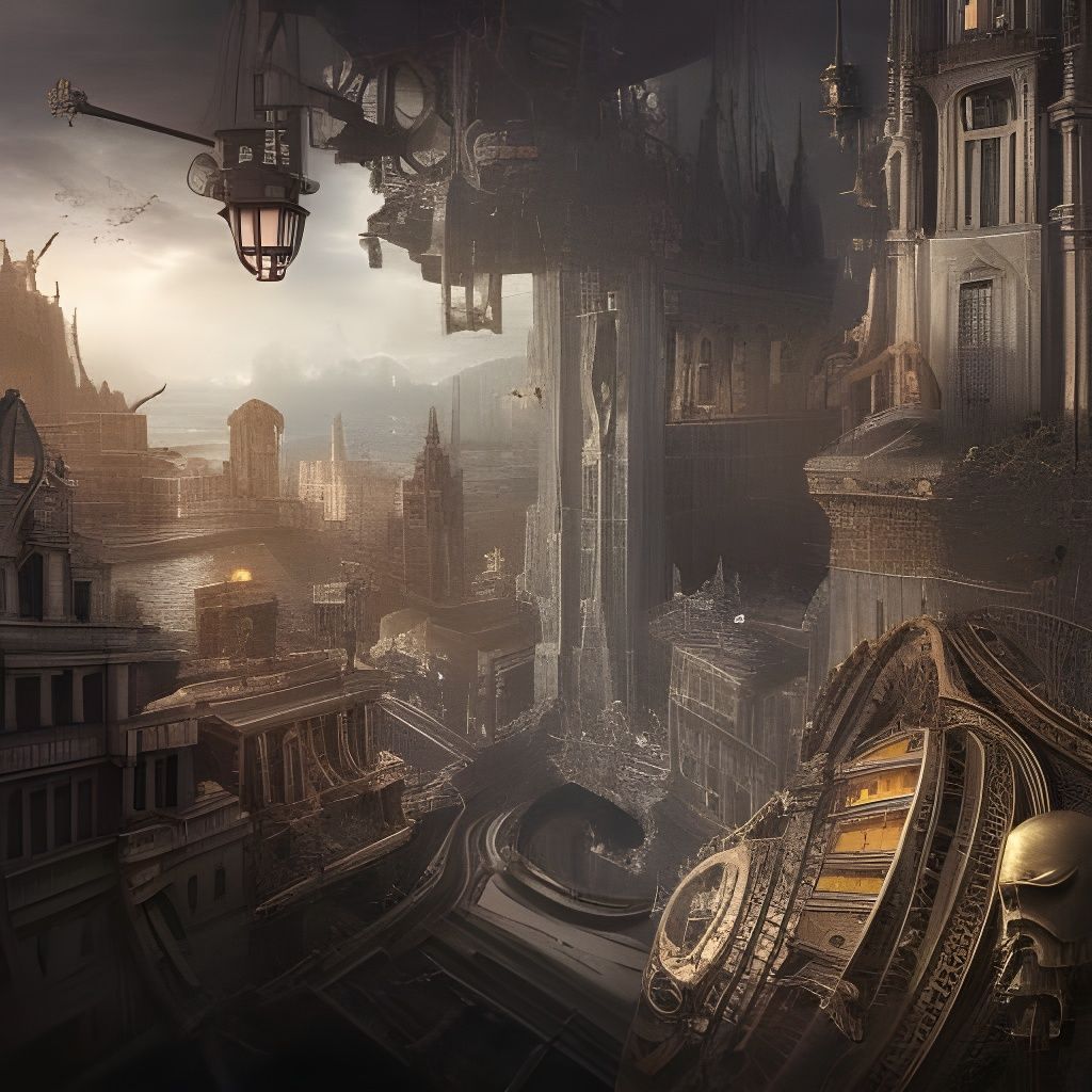 Epic Time Machine in Dramatic Digital Painting