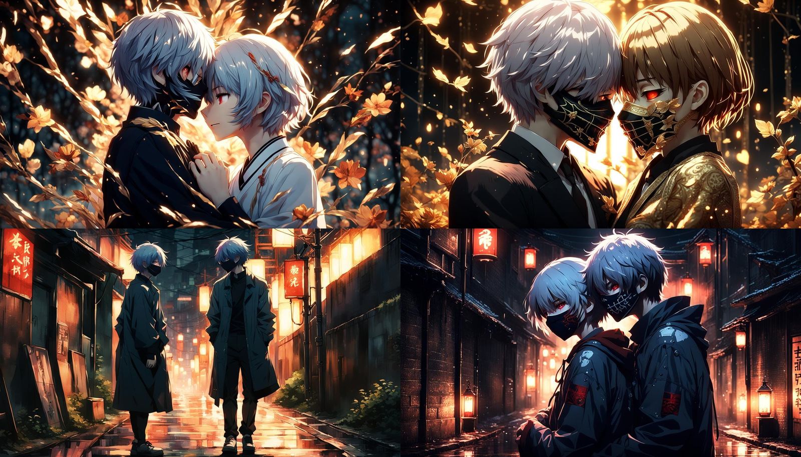 Ken Kaneki and Touka Kirishima: Romantic Embrace