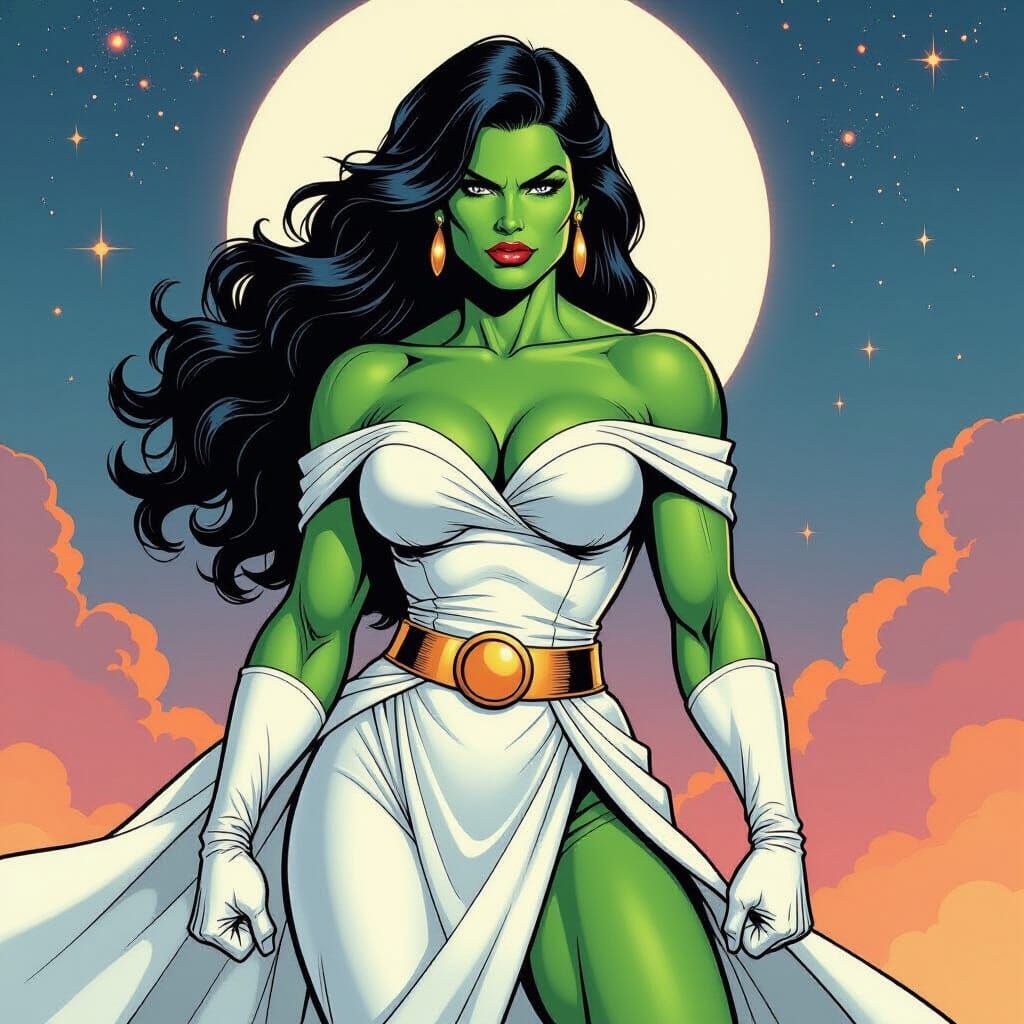 She-Hulk Leia Hybrid Comic Art