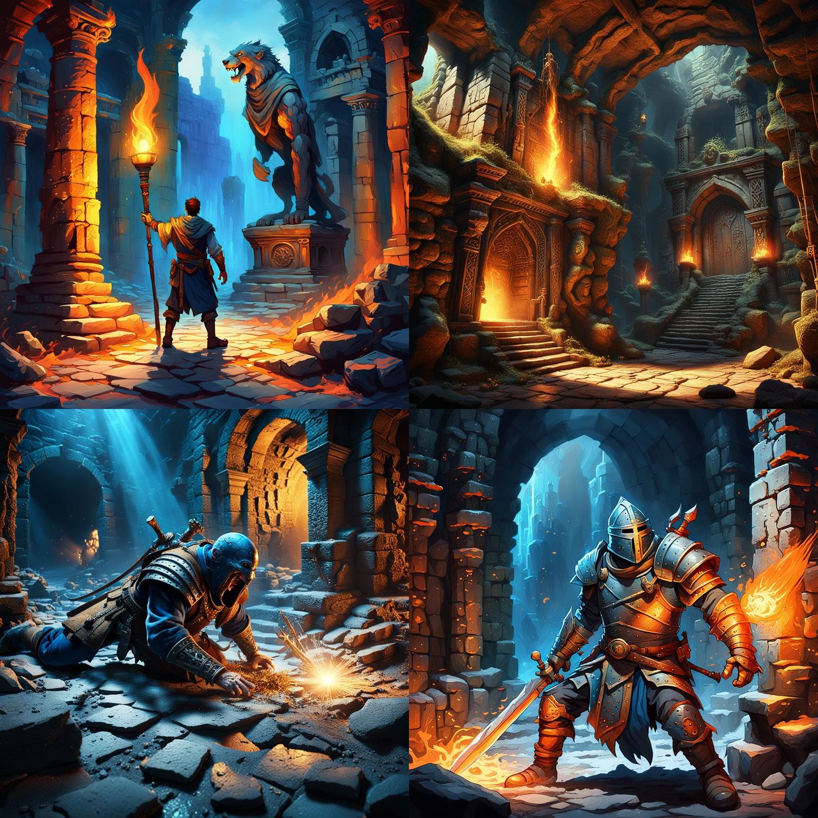 Epic Dungeons and Dragons Fantasy Scene in Vibrant Colors