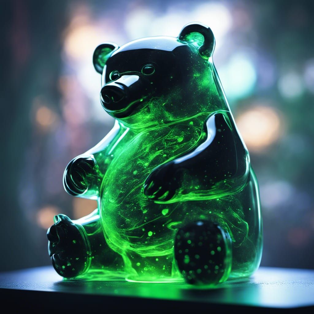 Electric Plasma Bear Trophy in Macro Photography