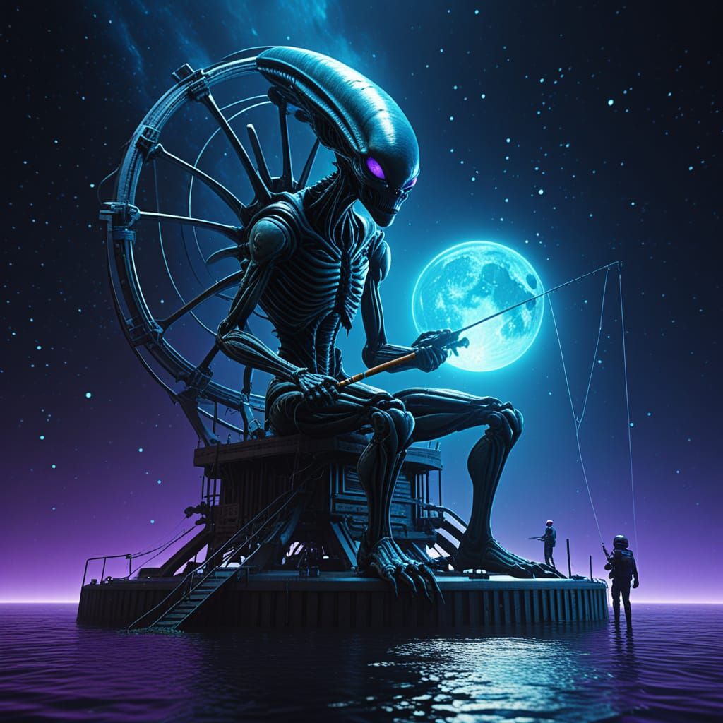 Alien Fishing for Stars in Cosmic Nebula