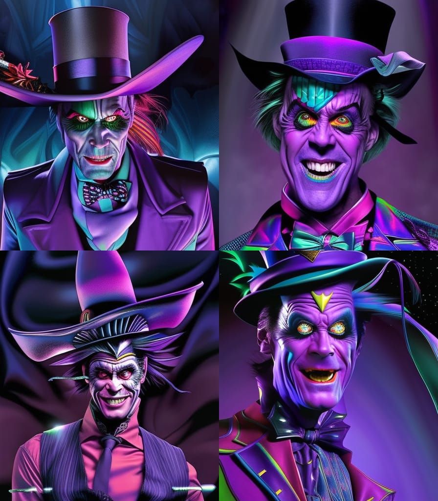 Mad Hatter Jester in Comic Book Style