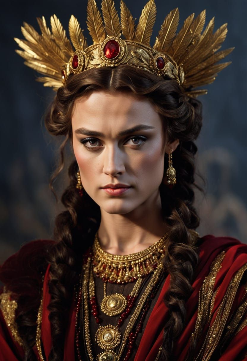 Regal Roman Empress in Luxurious Garb