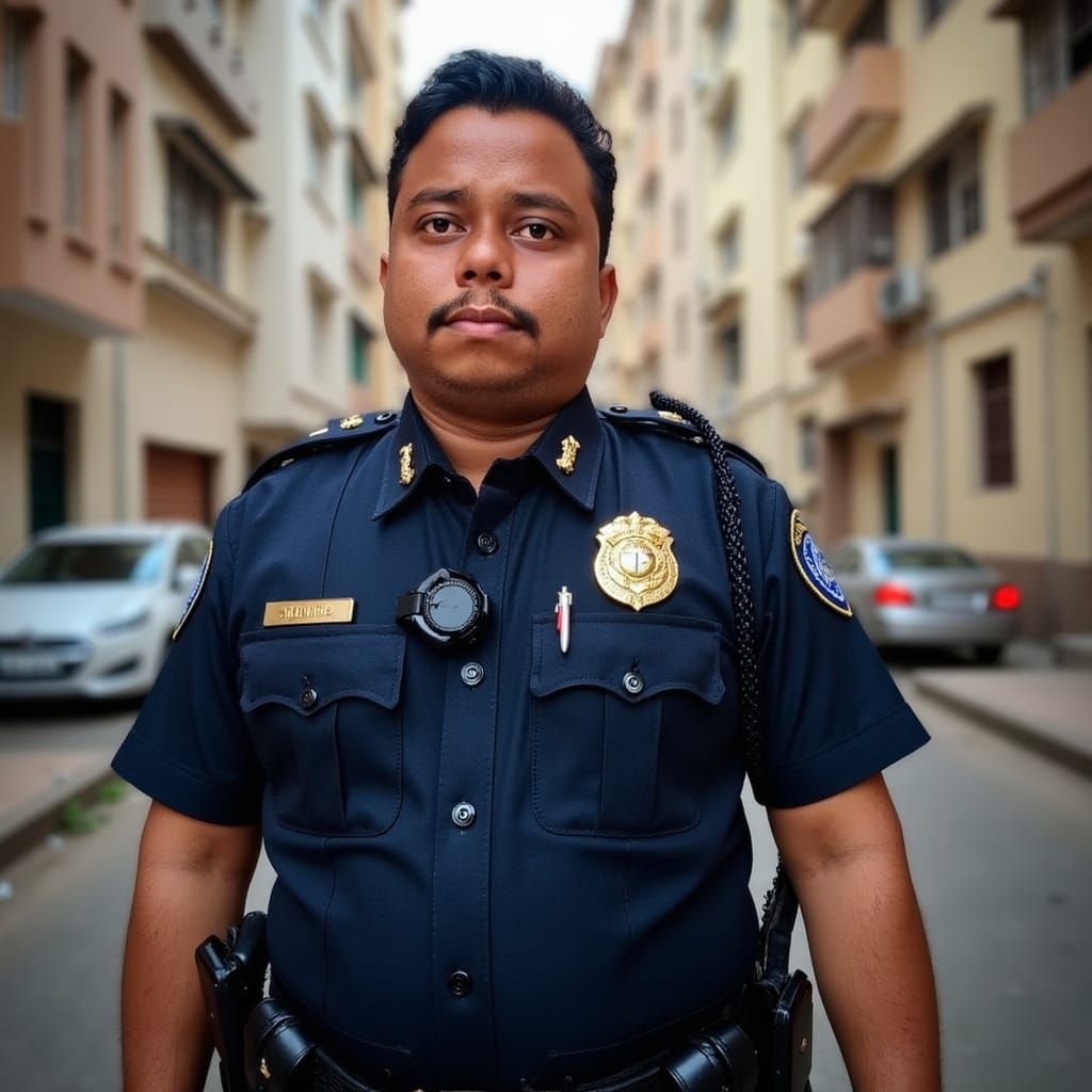 Portrait of a Woman in Police Uniform