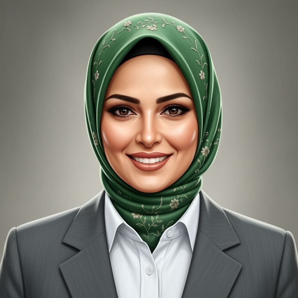 Confident Civil Officer in Green Hijab Portrait