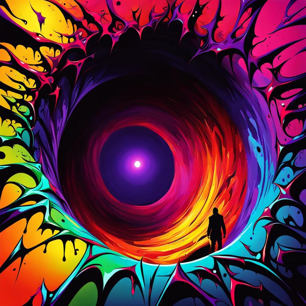 Demonic Figure Climbing from Dark Hole: Splash Art