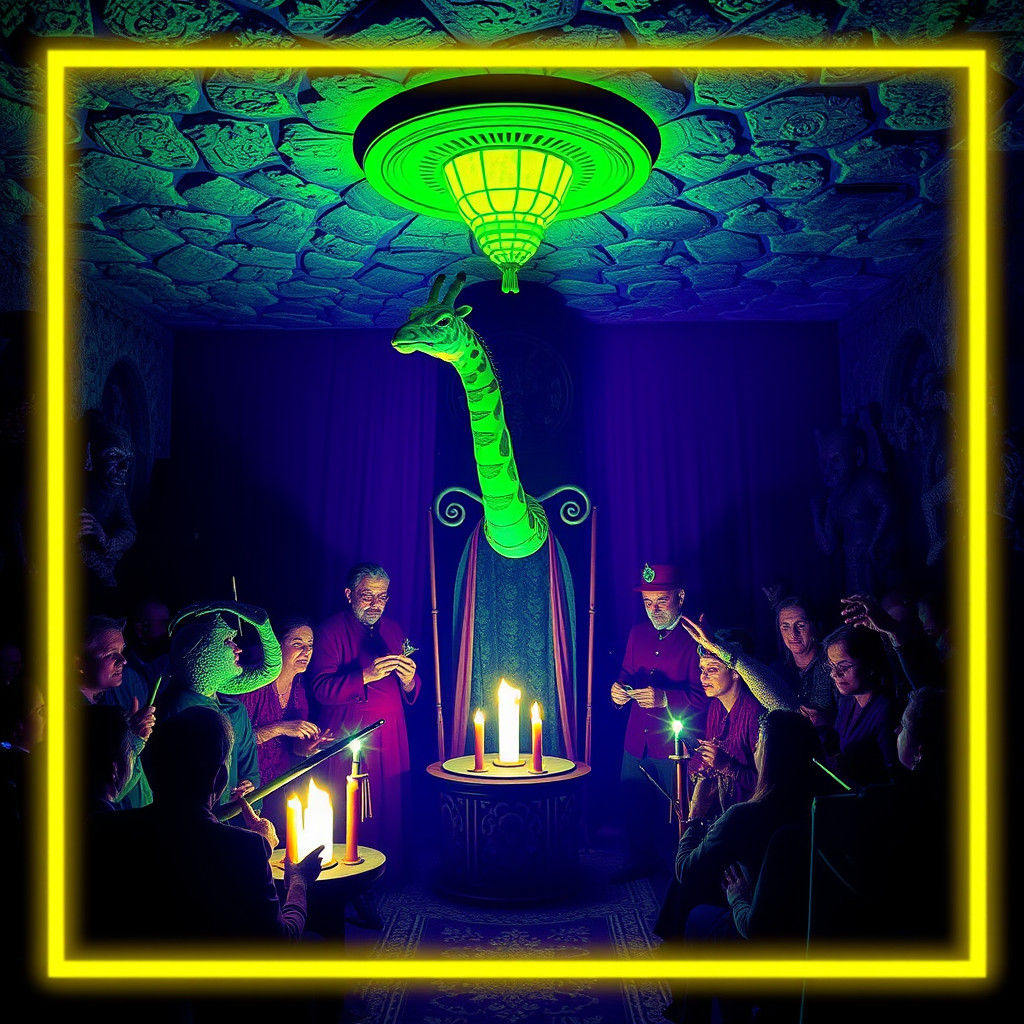 Creepy Underground Ceremony with Pagan Idols