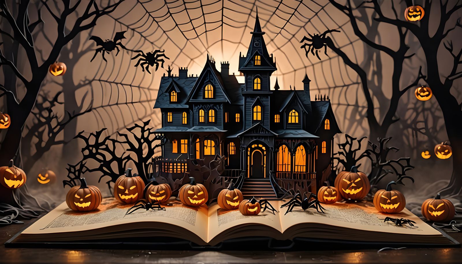 Halloween Scene in a Popup Book