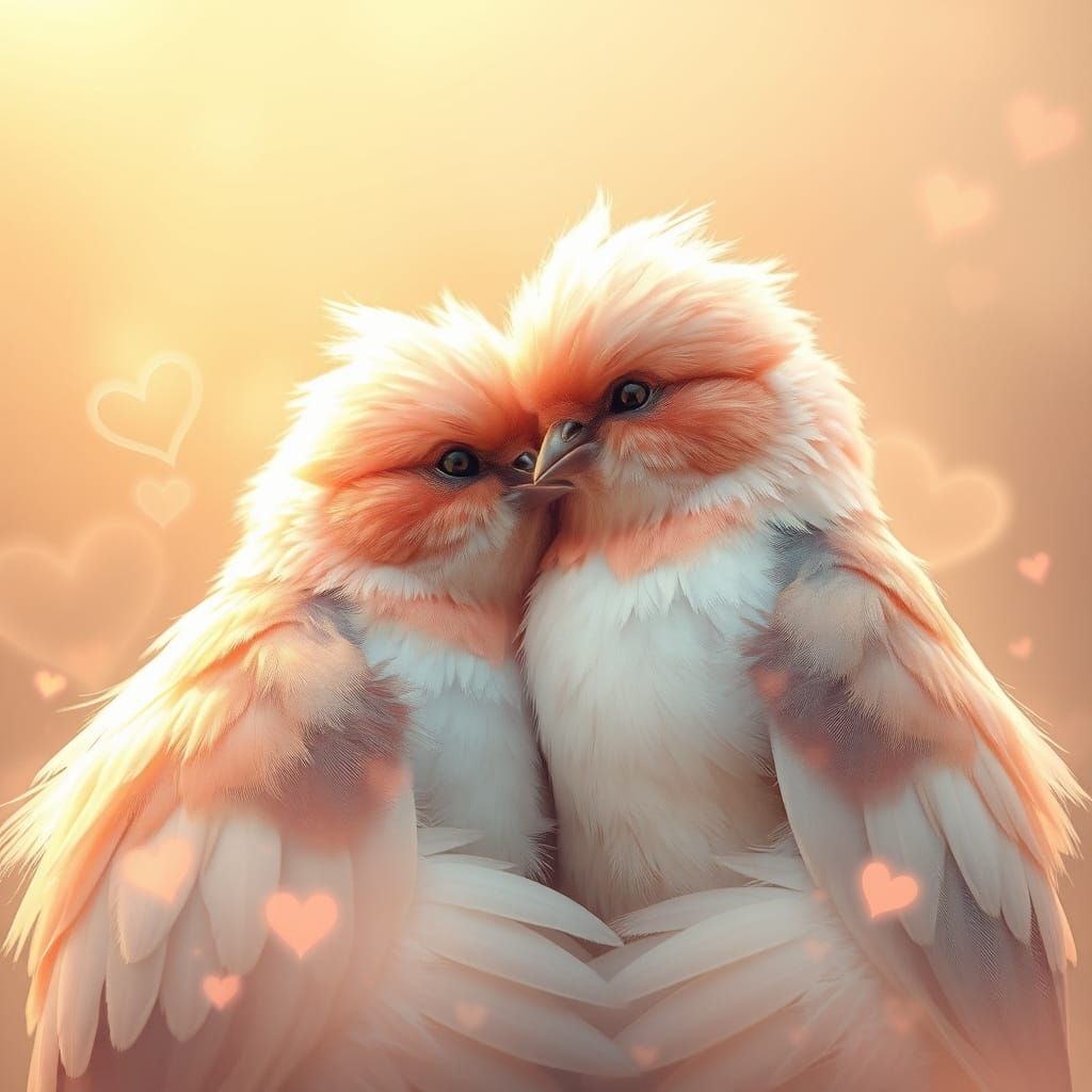 Romantic Birds in Whimsical Pastel Hues
