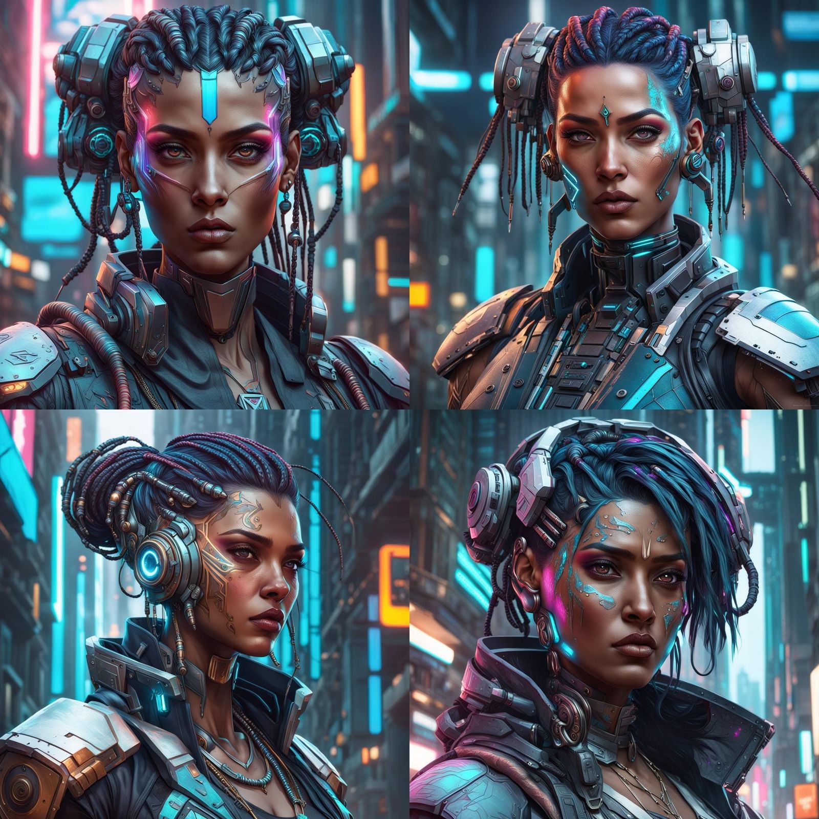 Cyberpunk Bengali Girl Portrait in Digital Art Style