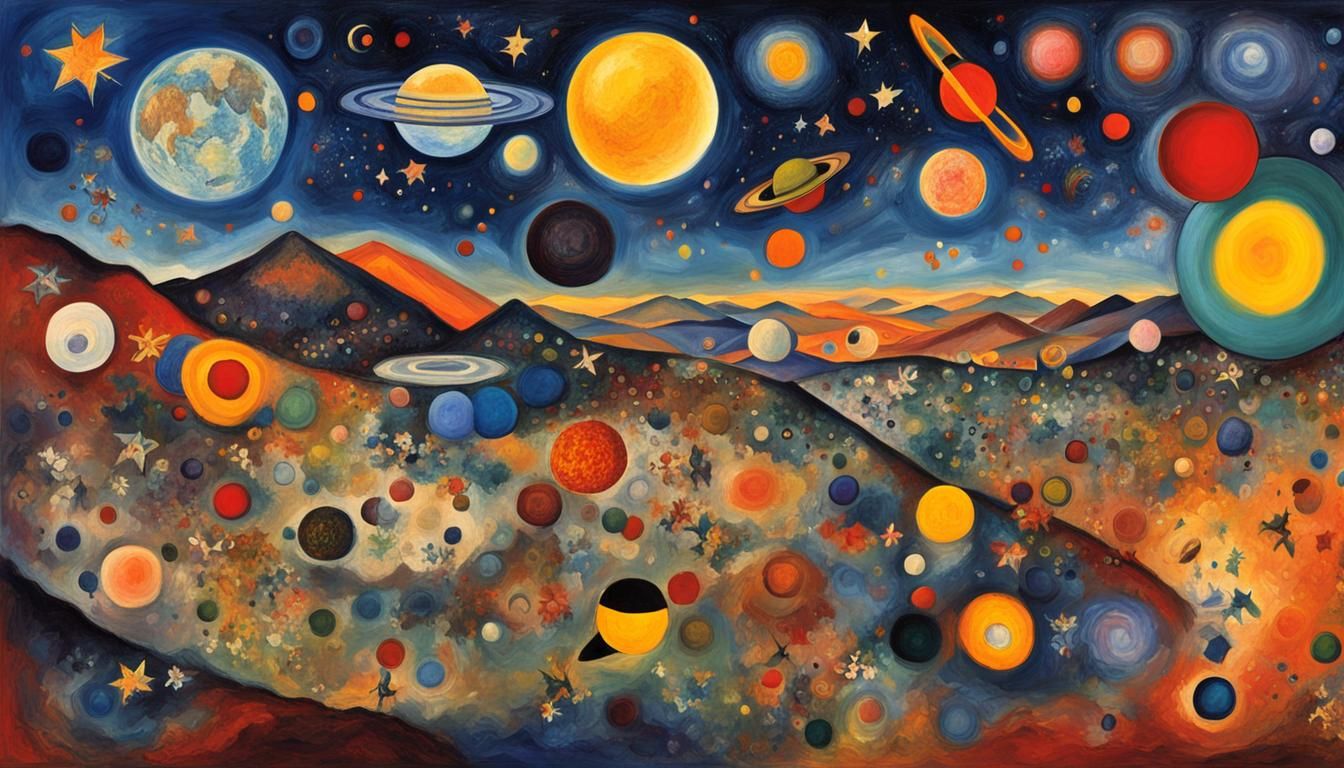 Cosmic Dreamscape in Stellar Abstract Art Style