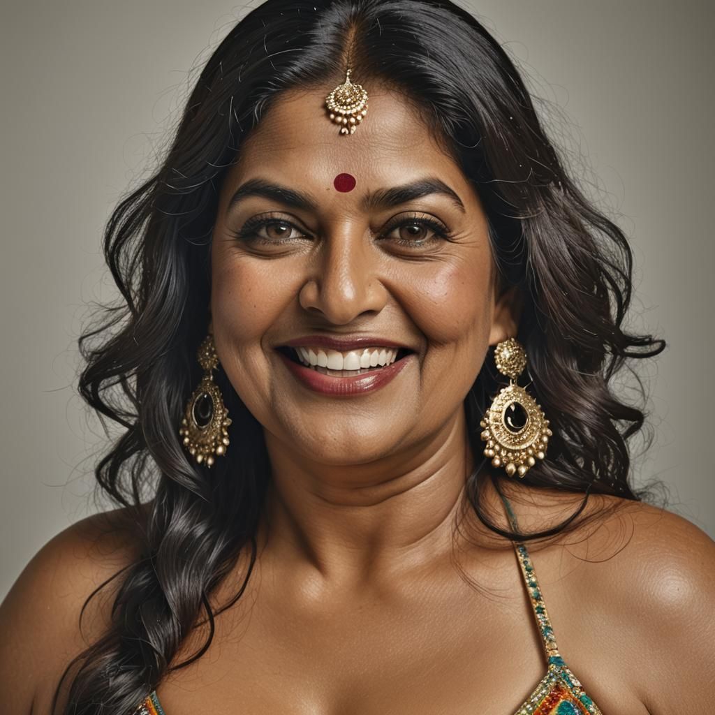 Striking Portrait of Voluptuous Woman in Transparent Bikini