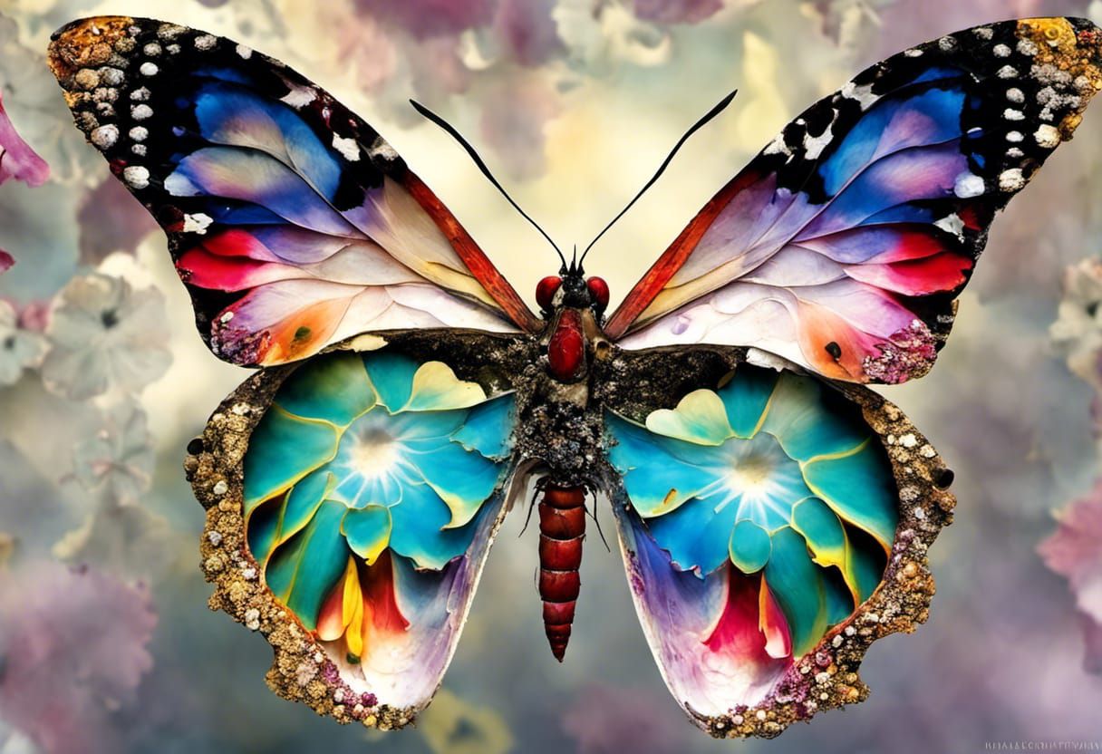 Surreal Floral Dreamscape in Encaustic and Liquid Style