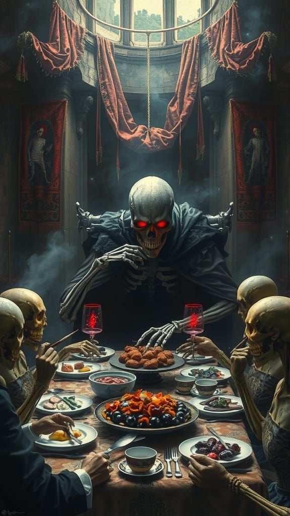 The Feast of the Damned in a Decaying Castle