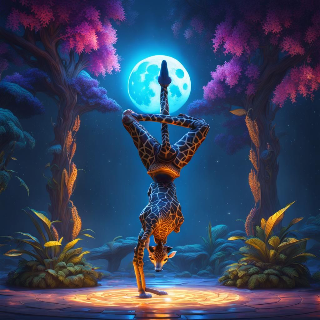 Giraffe doing a headstand