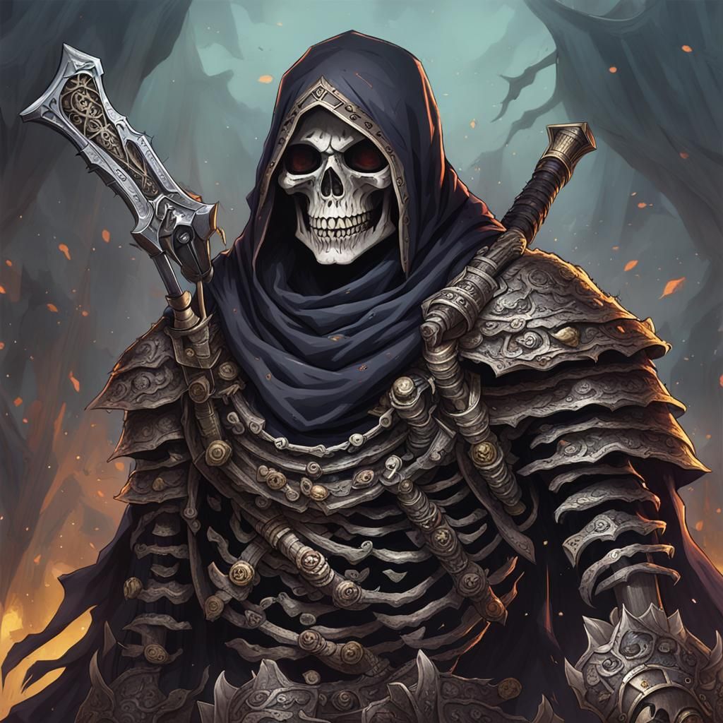 Skeleton Assassin God: Dark Fantasy Concept Art