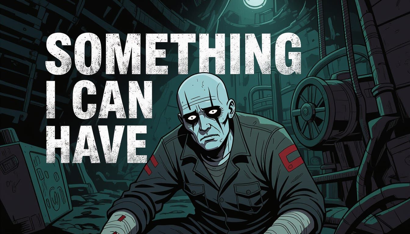 Depressed Goth Miner in Graphic Novel Style