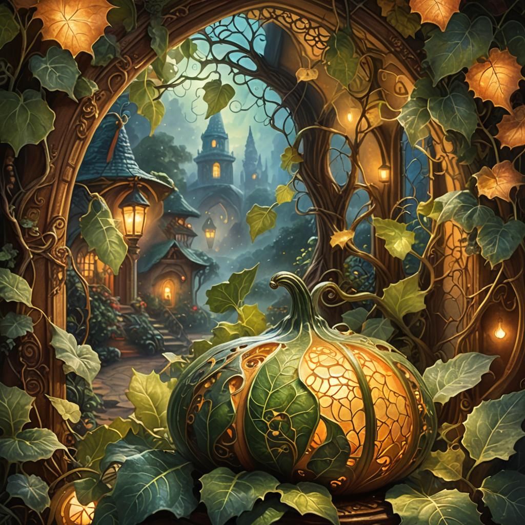Gourd Glass House: Ethereal Fantasy Art