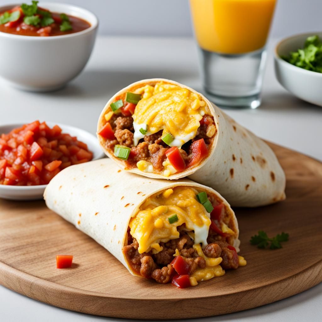 Delicious Breakfast Burritos with Extra Salsa