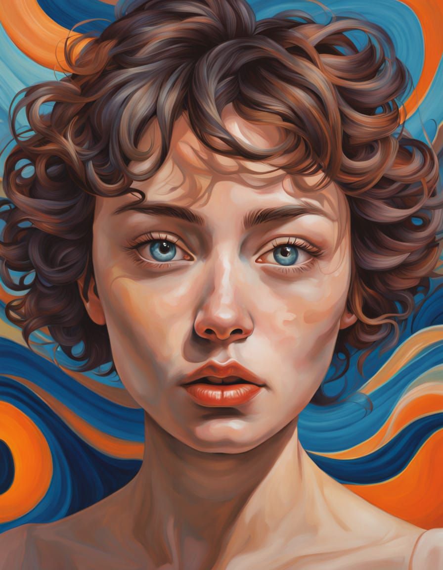 Fearless Portrait in Vibrant Abstract Art Style