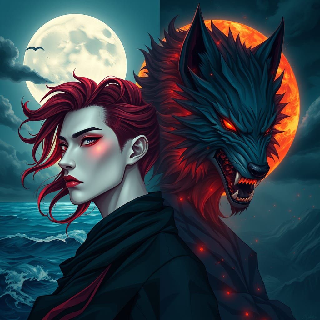 Ocean Spirit Vampire and Moon Spirit Werewolf