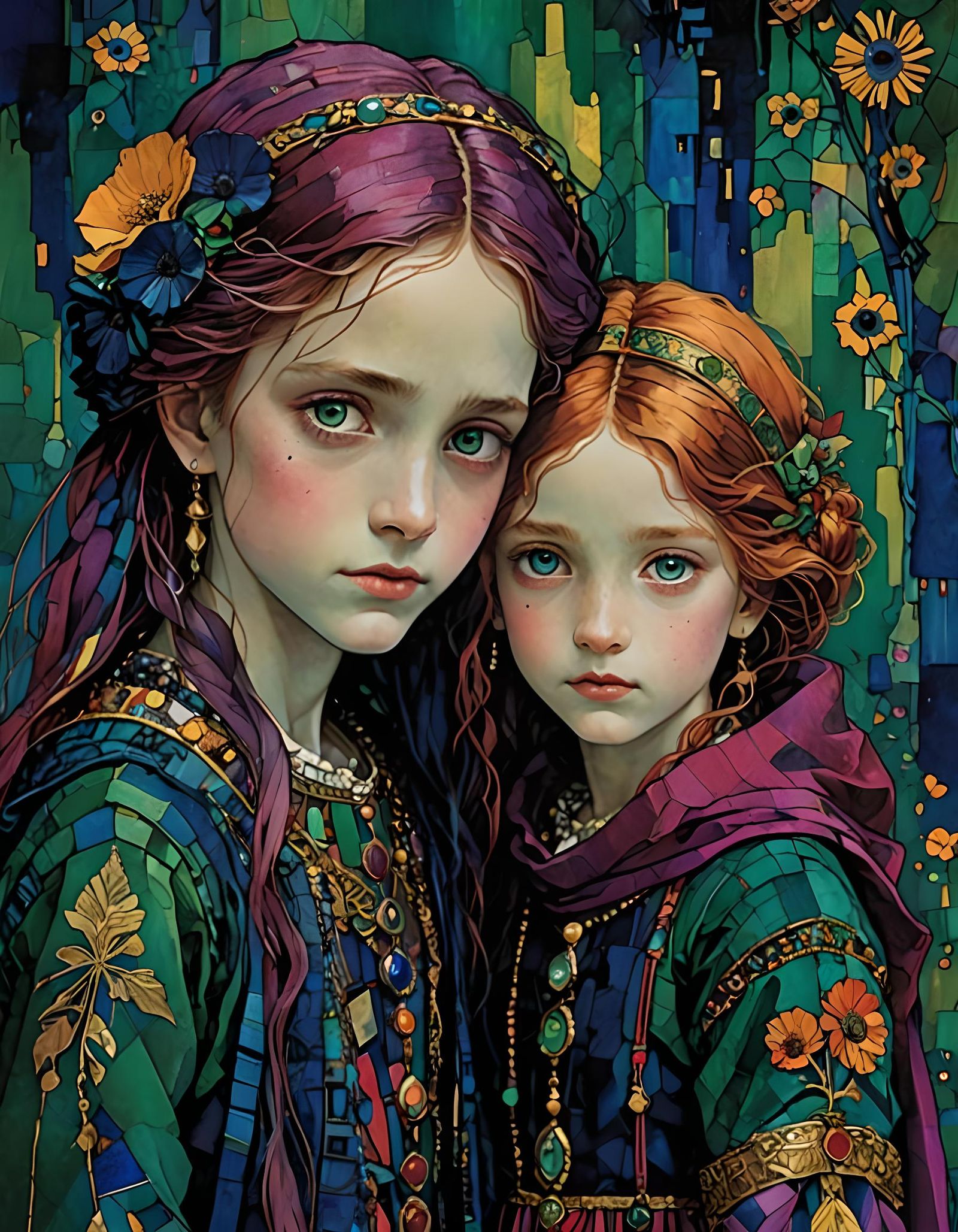 Children in Fantasy Style Illustration
