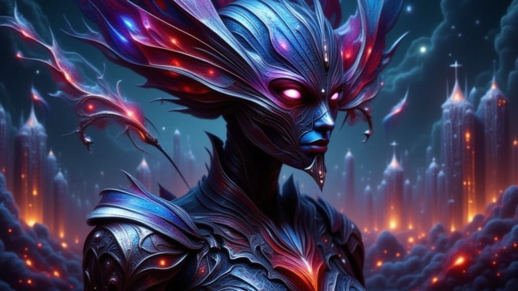 Hyper-Realistic Nightcrawler Portrait in Elegant Art Nouveau...