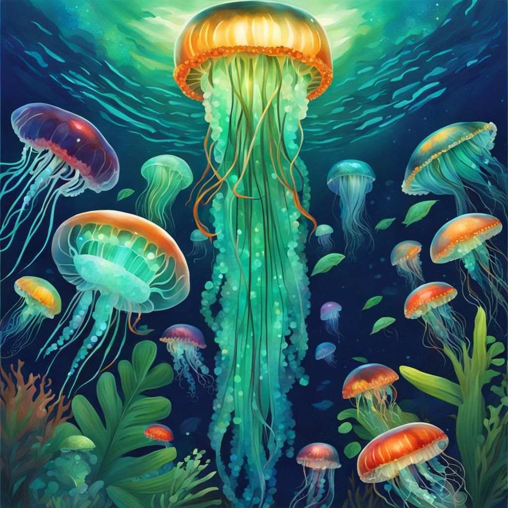 Jeweled Jellyfish Juggernaut in Jazzy Jungle Style
