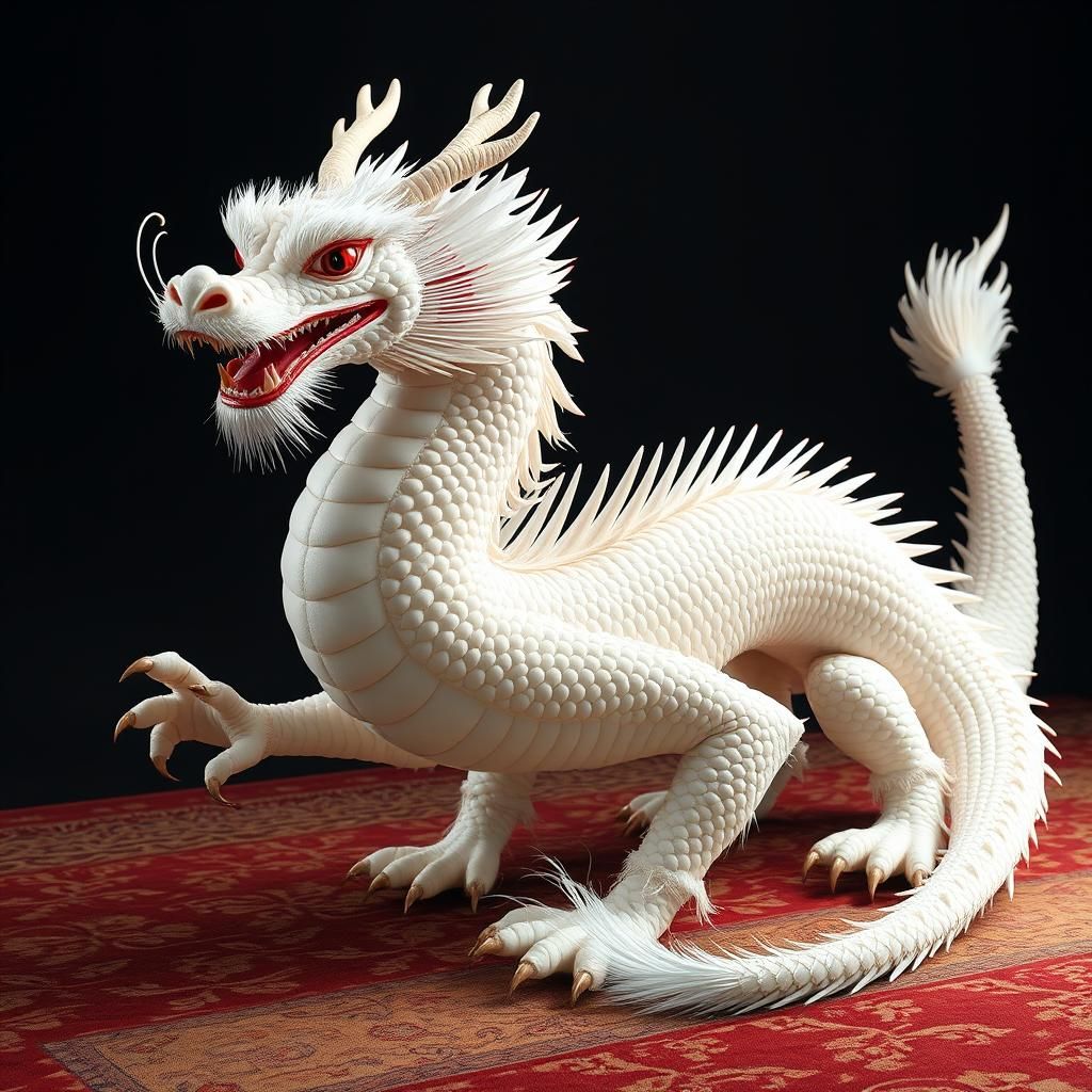 Albino Chinese Luck Dragon with Ruby Eyes