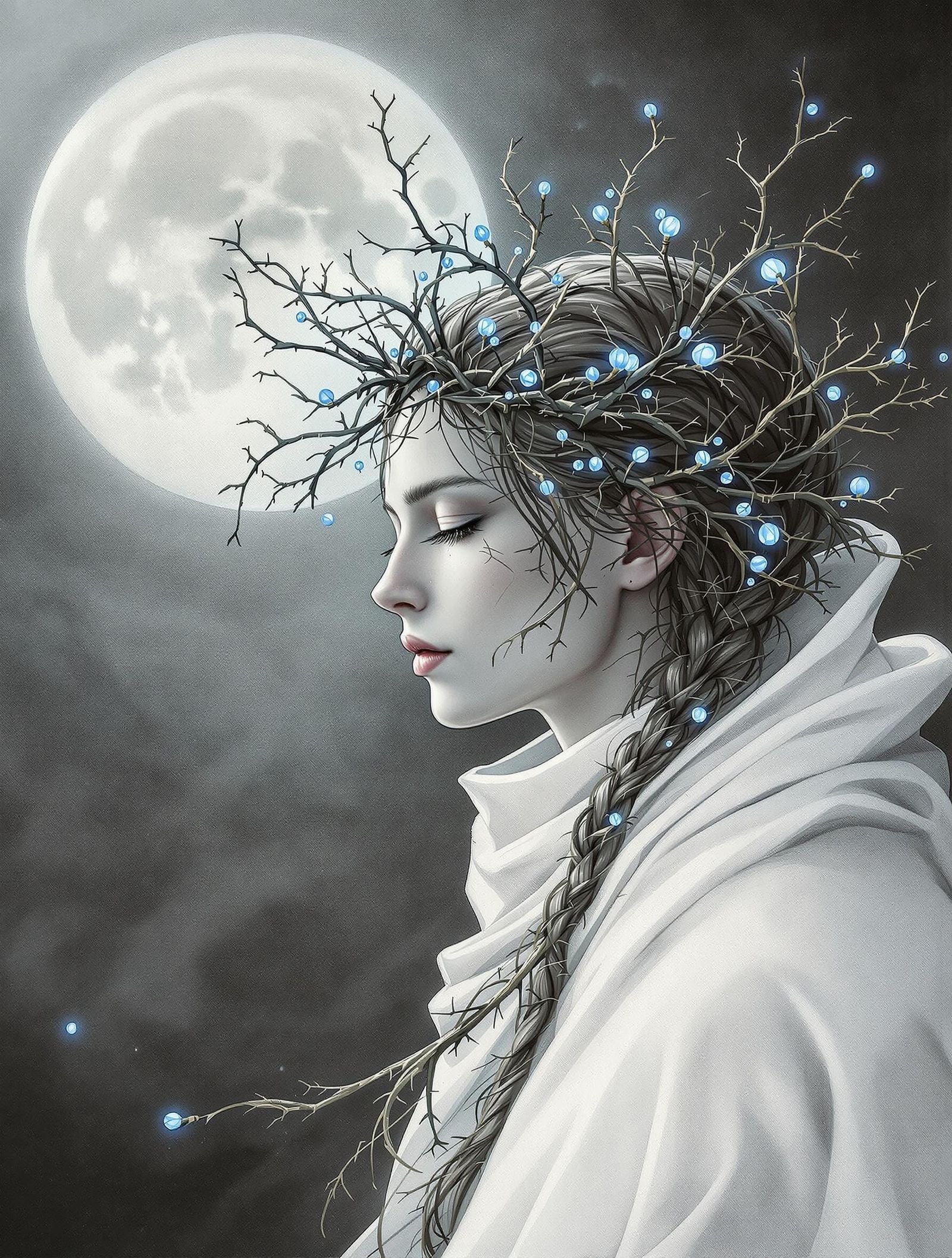 Moonlit Crown in Charcoal and Chalk