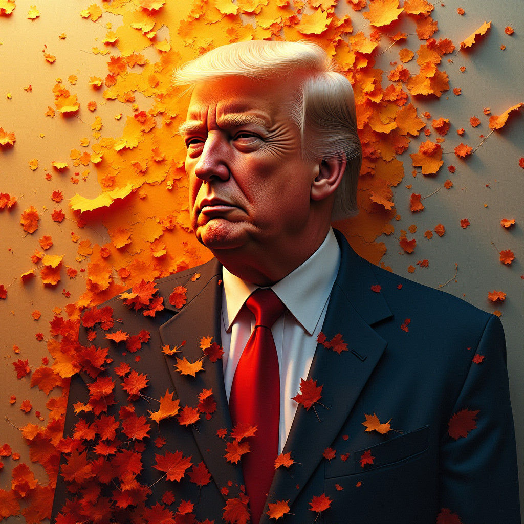 Donald Trump in Abstract Autumn Design