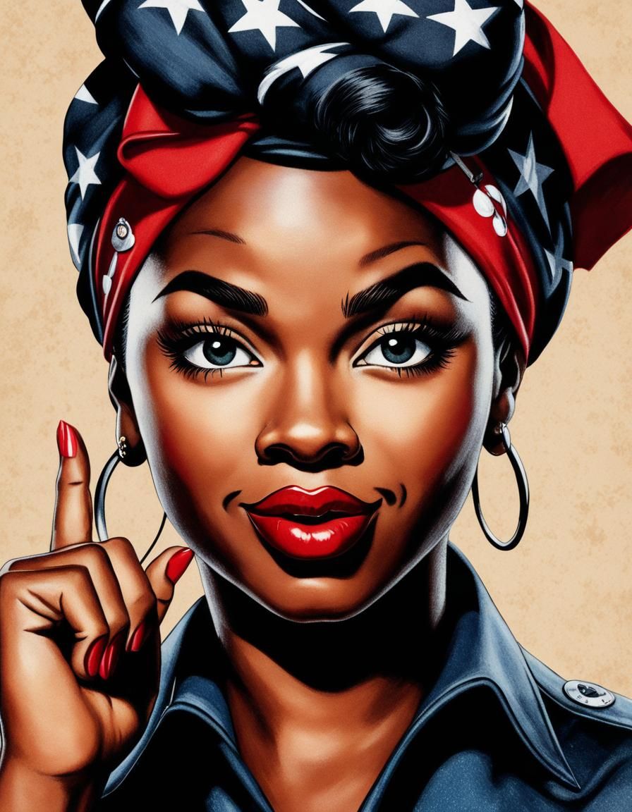 Close Up Black Rosie the Riveter