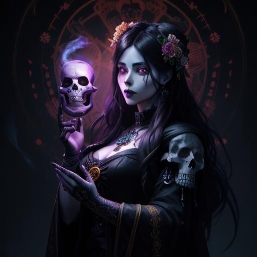Day of the Dead Woman: Dark Fantasy Digital Art