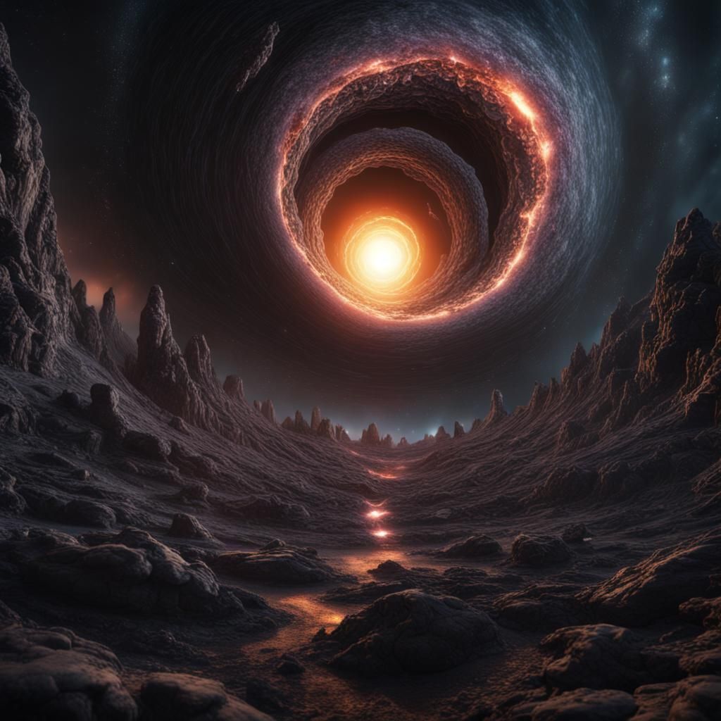 Spectacular Black Hole Surrounded by Galaxies