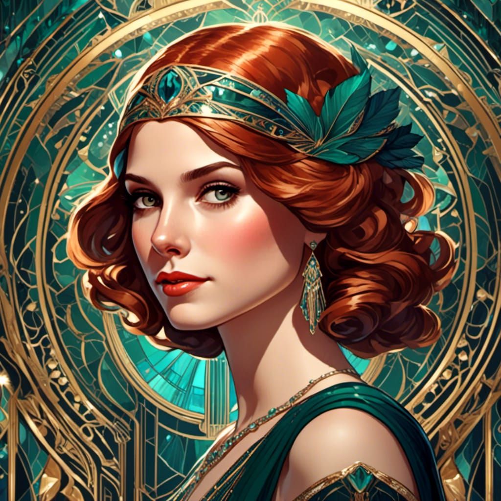 Anna Kendrick Art Deco Portrait in 1920s NYC