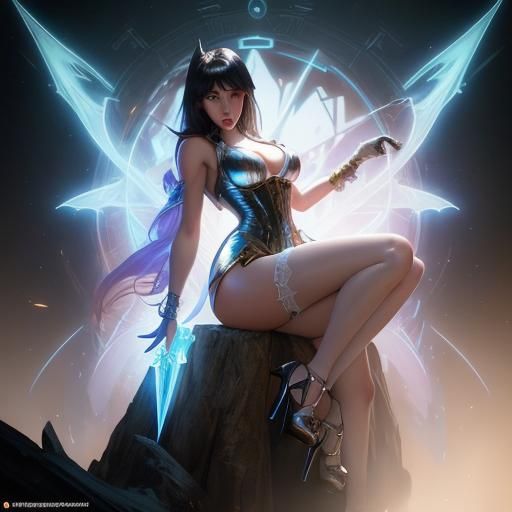 Fantasy Mage Pinup Portrait in 8K Resolution