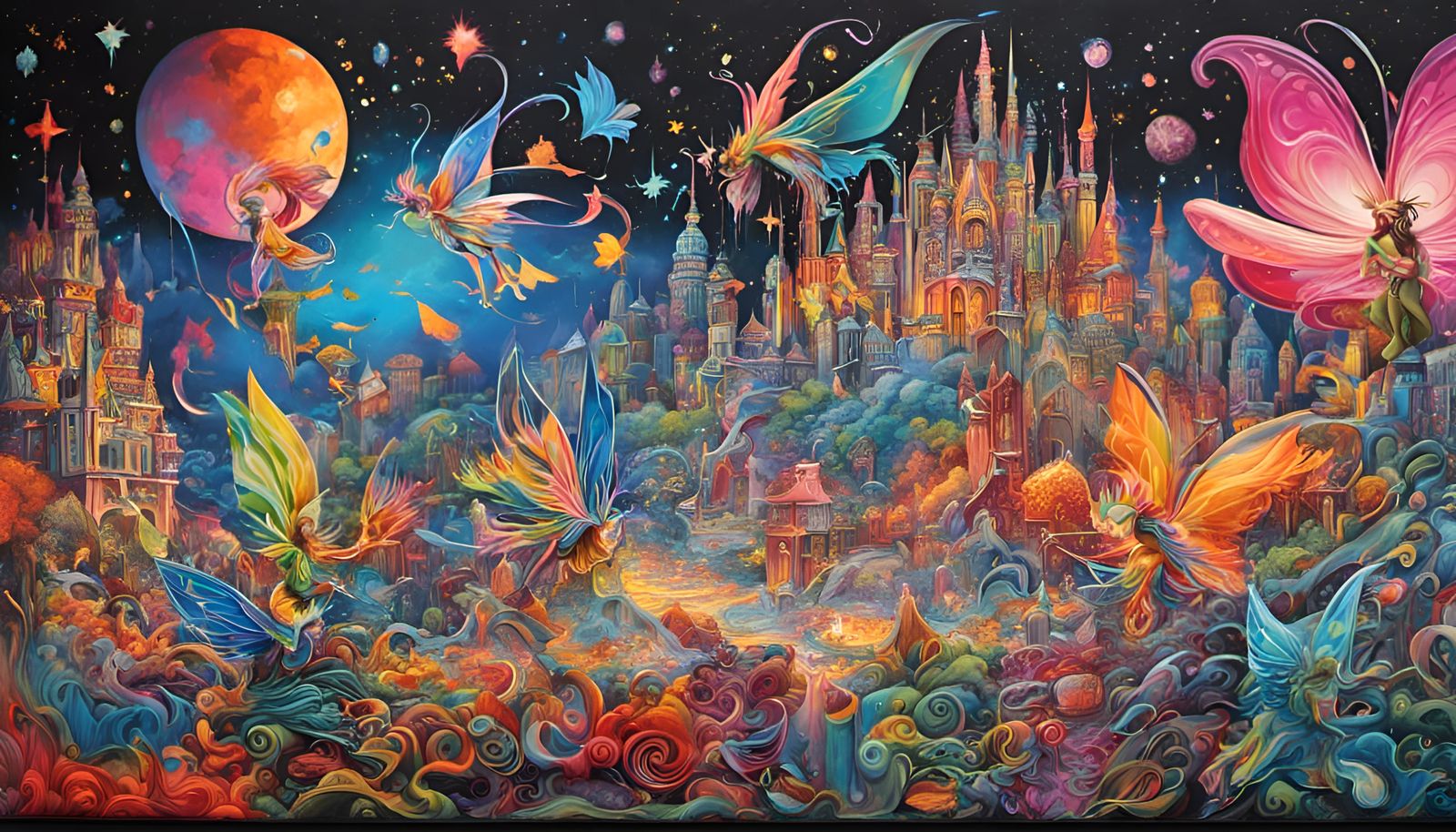 Fantasy World of Fairies in a Graphic Novel Style