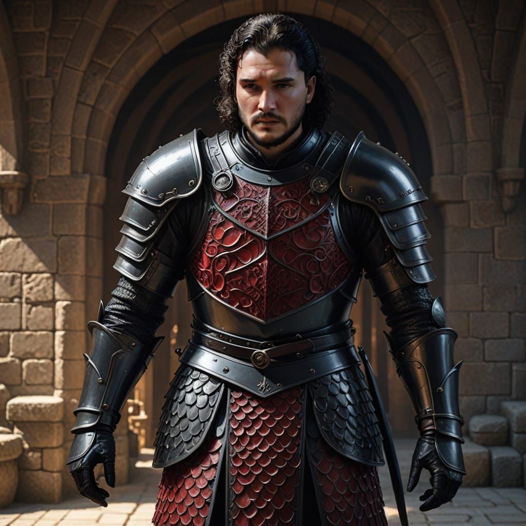 Dragon Knight in Black Steel Armor