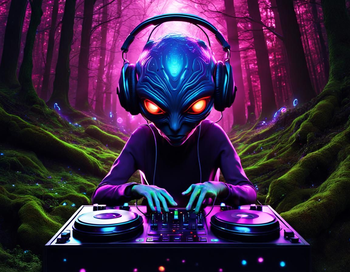 Alien DJ at a Forest Rave: CGI Character Design