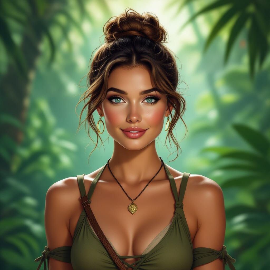 Refined Jane Clayton in Jungle Attire