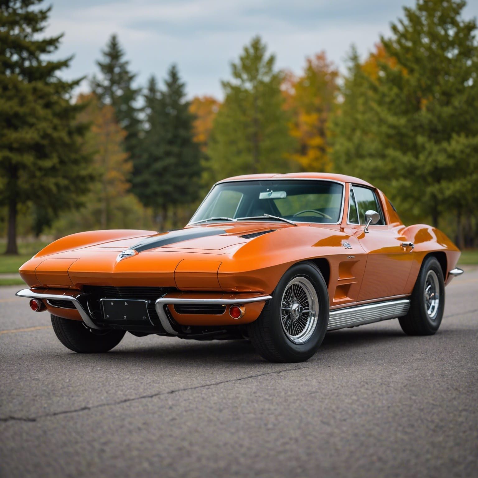 1963 Split Window Corvette with Tiger Details
