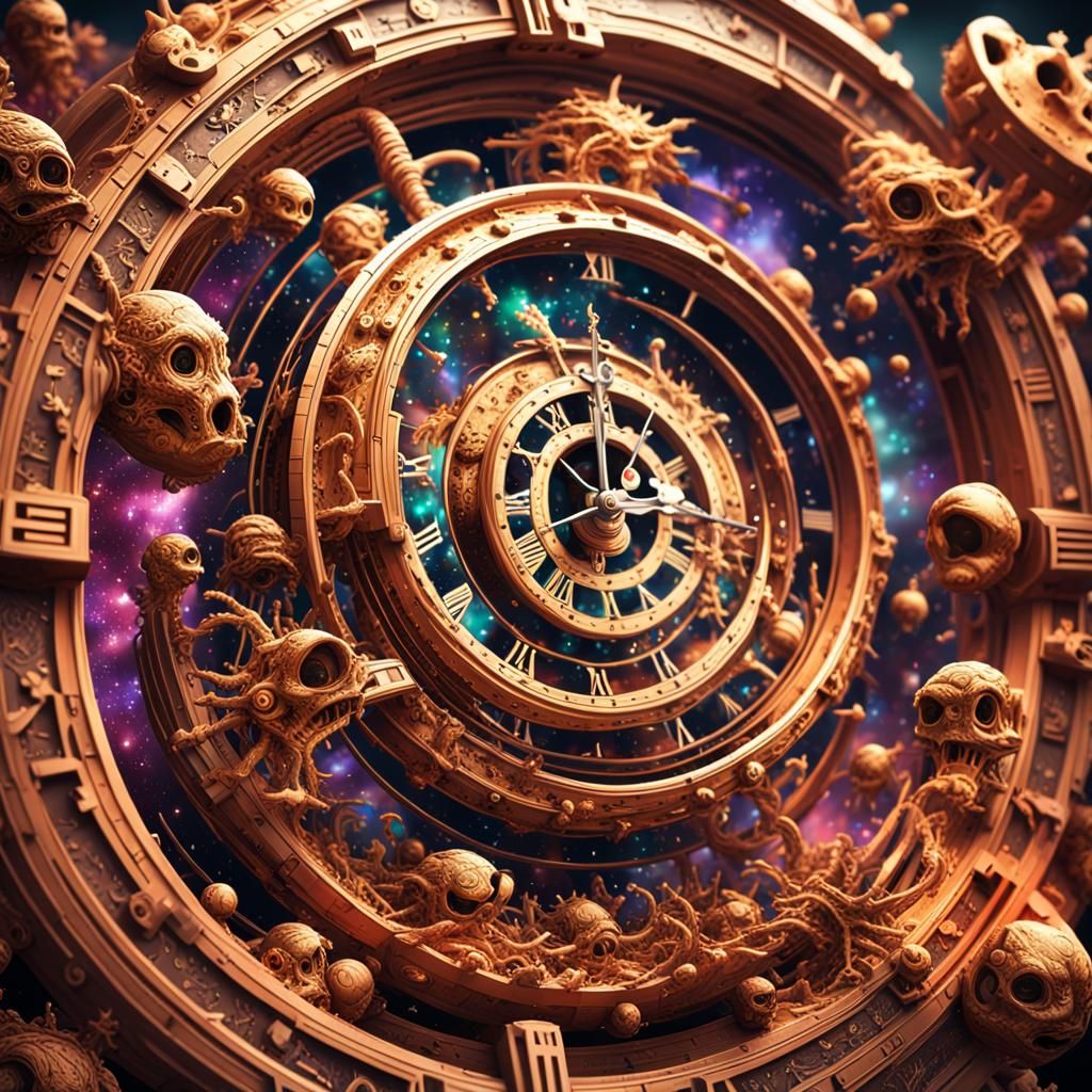 Cartoon Monsters' Voyage Through Space-Time Wormhole