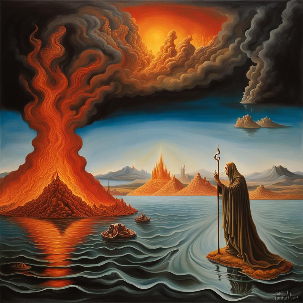 Surreal Lake of Fire: Death and Hades