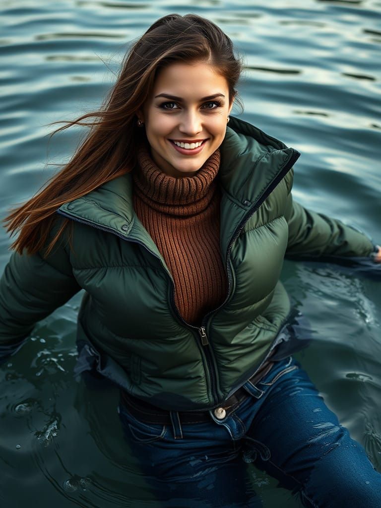 Mysterious Woman Emerges from Icy Waters