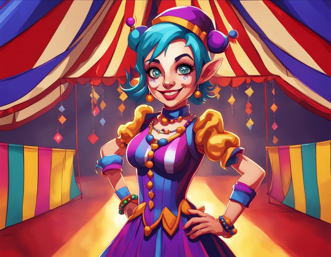 Pomni from Digital Circus in 2000s Game Style