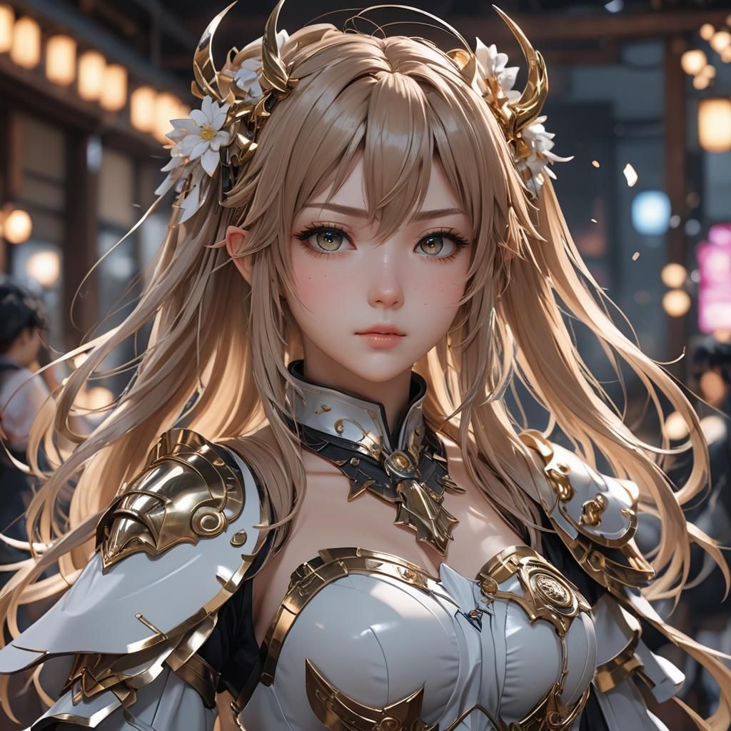 Anime Style 3D Waifu Concept Art