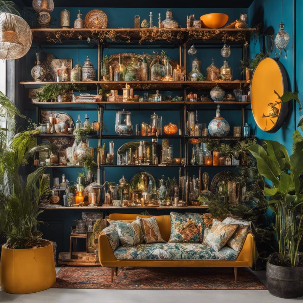 Eclectic Bong and Water Pipe Collection in Maximalist Style