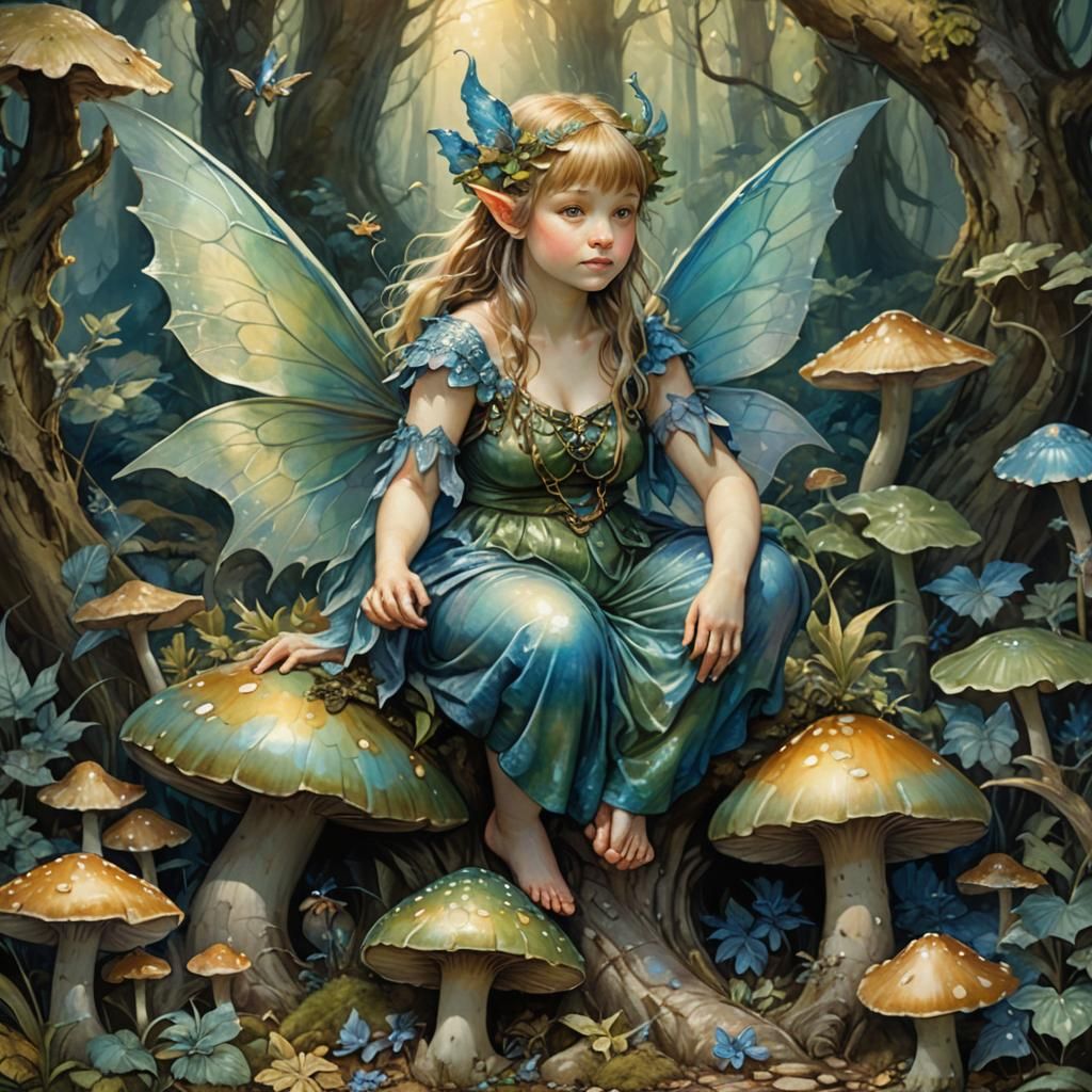 Chubby Fairy and Dragon in Whimsical Forest