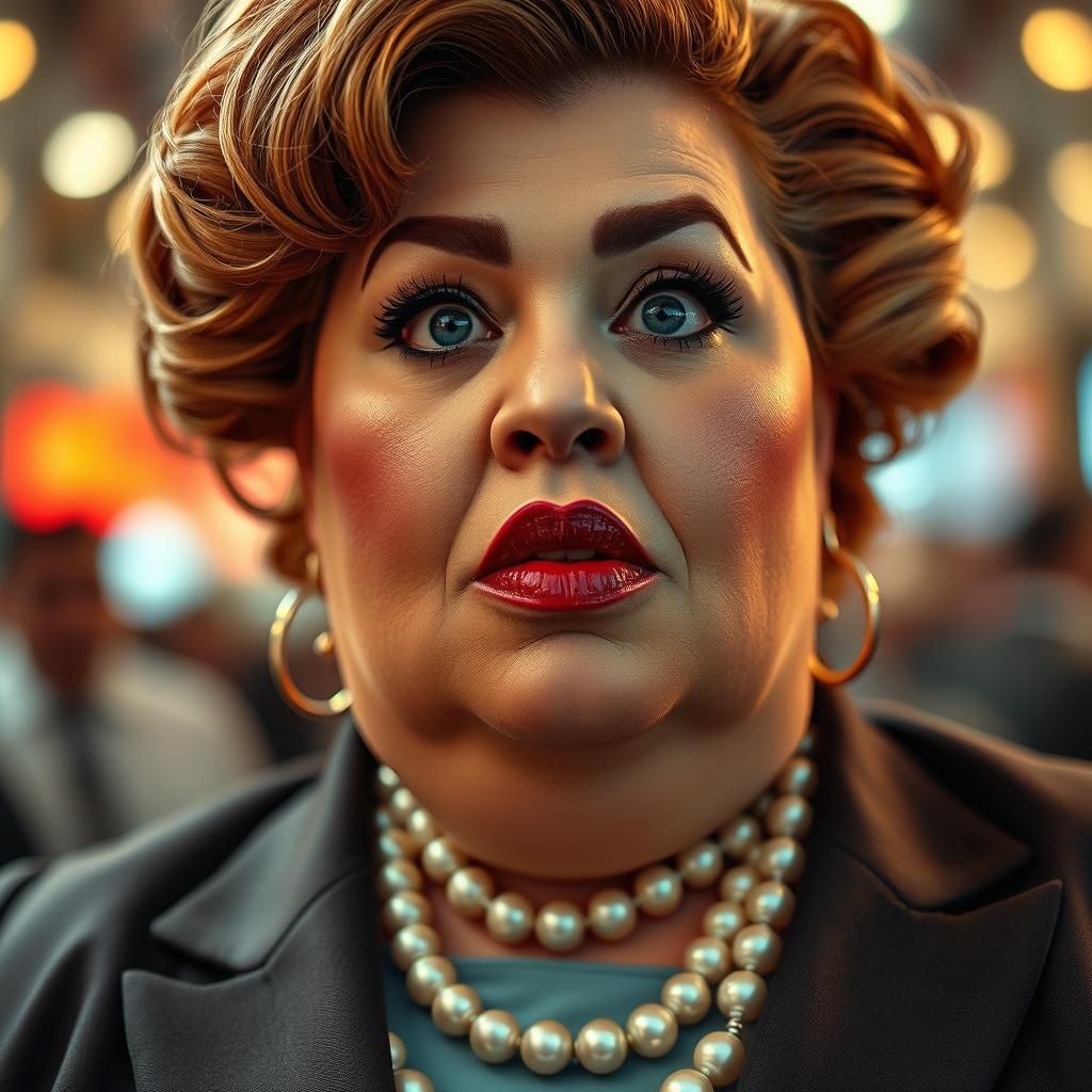 Hollywood Portrait of Fat Lady as Femme Fatale